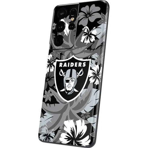 NFL Las Vegas Raiders Tropical Print Galaxy S21 Ultra 5G Skin