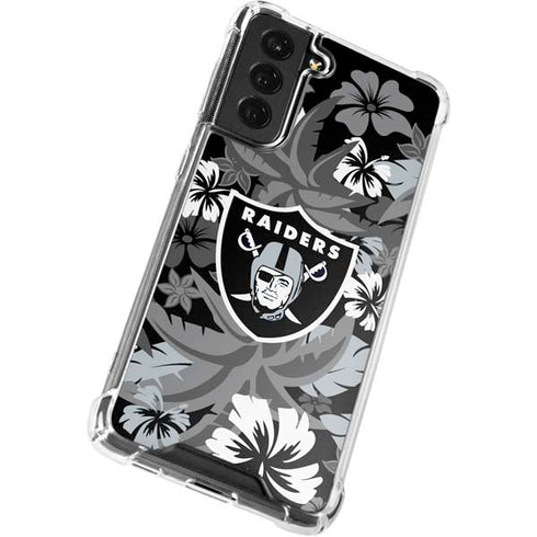 NFL Las Vegas Raiders Tropical Print Galaxy S22 Plus Clear Case