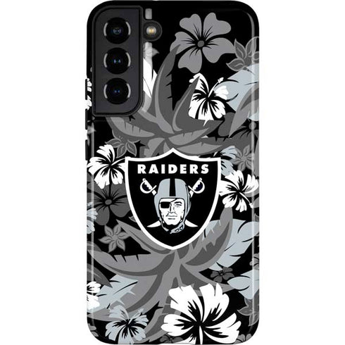 NFL Las Vegas Raiders Tropical Print Galaxy S22 Plus Pro Case