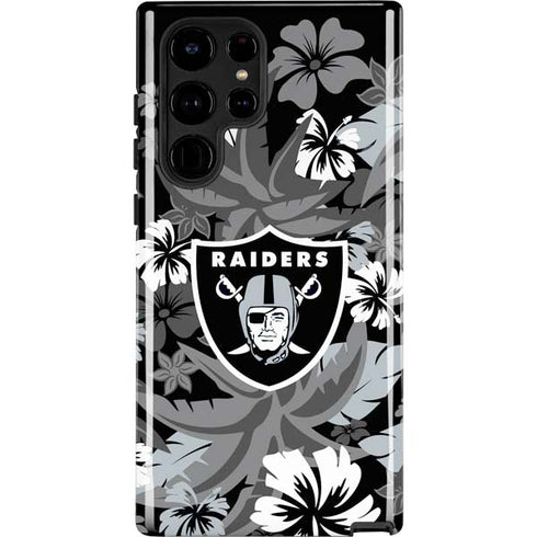 NFL Las Vegas Raiders Tropical Print Galaxy S22 Ultra Pro Case