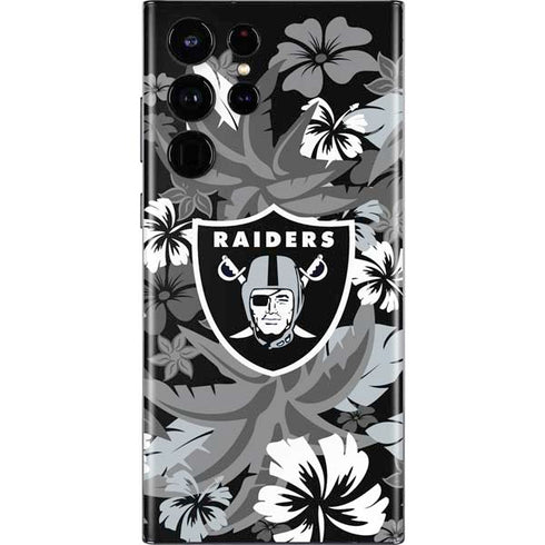 NFL Las Vegas Raiders Tropical Print Galaxy S22 Ultra Skin