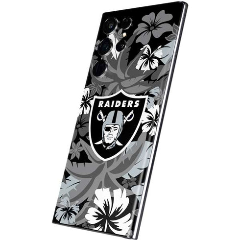 NFL Las Vegas Raiders Tropical Print Galaxy S22 Ultra Skin