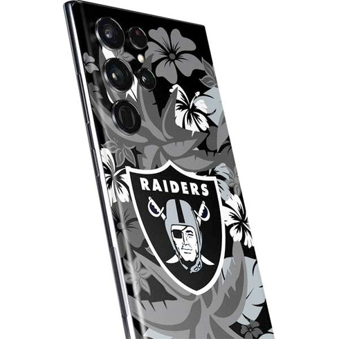 NFL Las Vegas Raiders Tropical Print Galaxy S22 Ultra Skin