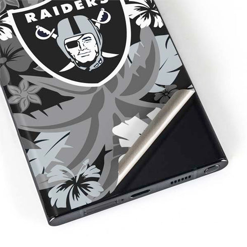 NFL Las Vegas Raiders Tropical Print Galaxy S22 Ultra Skin