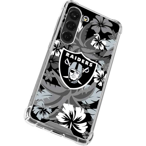NFL Las Vegas Raiders Tropical Print Galaxy S23 Clear Case