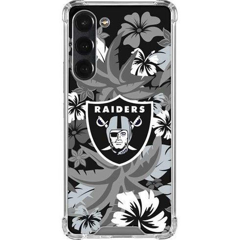 NFL Las Vegas Raiders Tropical Print Galaxy S23 Plus Clear Case