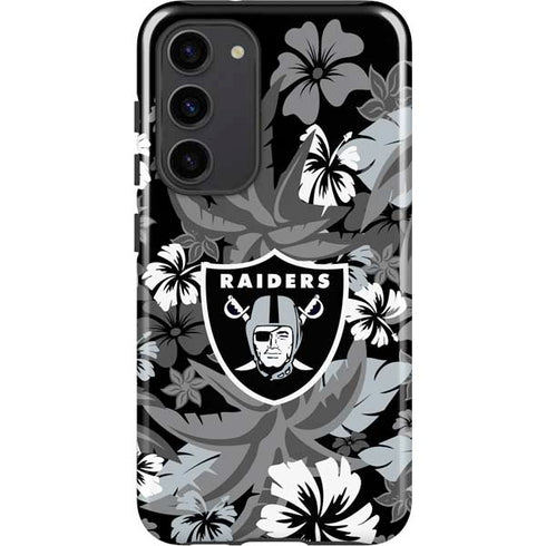 NFL Las Vegas Raiders Tropical Print Galaxy S23 Plus Pro Case
