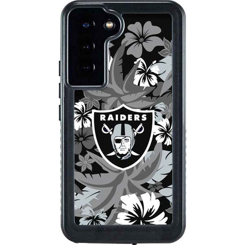 NFL Las Vegas Raiders Tropical Print Galaxy S23 Plus Waterproof Case