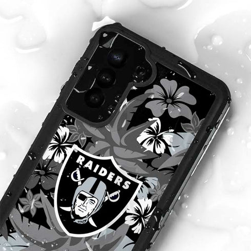 NFL Las Vegas Raiders Tropical Print Galaxy S23 Plus Waterproof Case