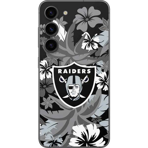 NFL Las Vegas Raiders Tropical Print Galaxy S23 Skin
