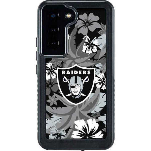 NFL Las Vegas Raiders Tropical Print Galaxy S23 Waterproof Case