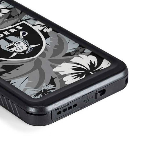 NFL Las Vegas Raiders Tropical Print Galaxy S23 Waterproof Case