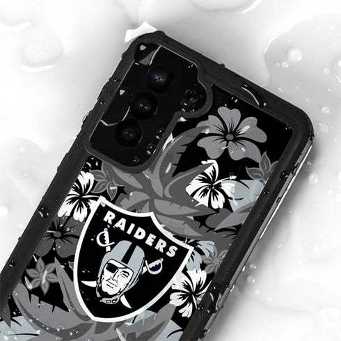 NFL Las Vegas Raiders Tropical Print Galaxy S23 Waterproof Case