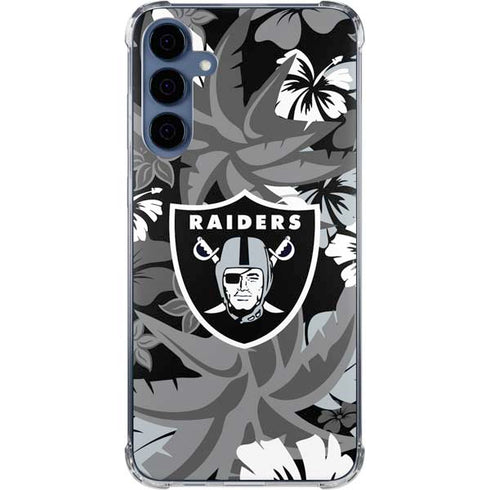 NFL Las Vegas Raiders Tropical Print Galaxy S24 Clear Case