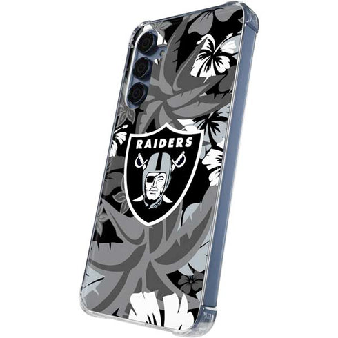 NFL Las Vegas Raiders Tropical Print Galaxy S24 Clear Case