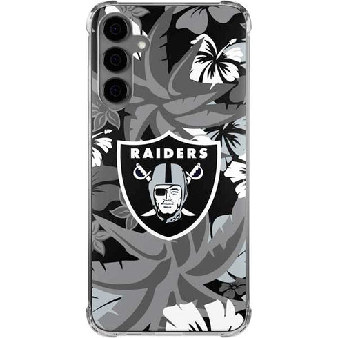 NFL Las Vegas Raiders Tropical Print Galaxy S24 Plus Clear Case