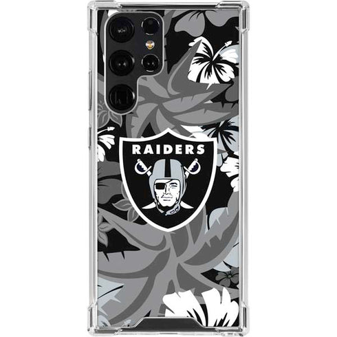 NFL Las Vegas Raiders Tropical Print Galaxy S24 Ultra Clear Case