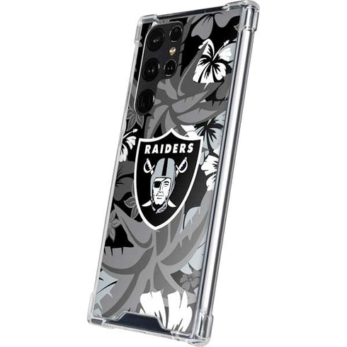 NFL Las Vegas Raiders Tropical Print Galaxy S24 Ultra Clear Case