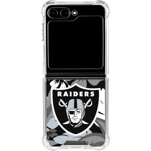 NFL Las Vegas Raiders Tropical Print Galaxy Z Flip5 5G Clear Case
