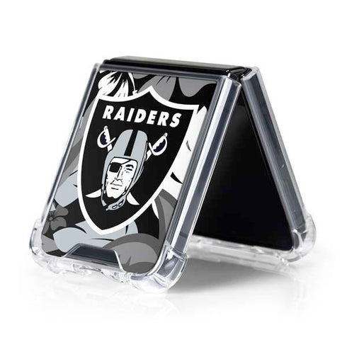 NFL Las Vegas Raiders Tropical Print Galaxy Z Flip5 5G Clear Case