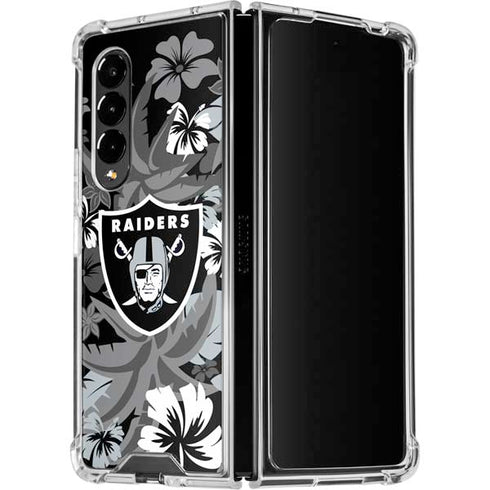 NFL Las Vegas Raiders Tropical Print Galaxy Z Fold4 5G Clear Case