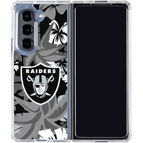 NFL Las Vegas Raiders Tropical Print Galaxy Z Fold5 5G Clear Case
