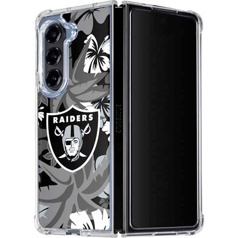 NFL Las Vegas Raiders Tropical Print Galaxy Z Fold5 5G Clear Case