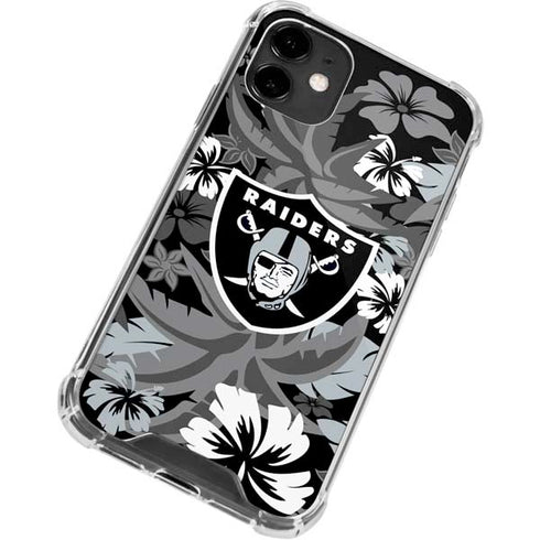 NFL Las Vegas Raiders Tropical Print iPhone 12 Mini Clear Case