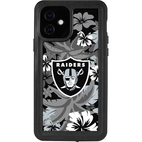 NFL Las Vegas Raiders Tropical Print iPhone 12 Waterproof Case