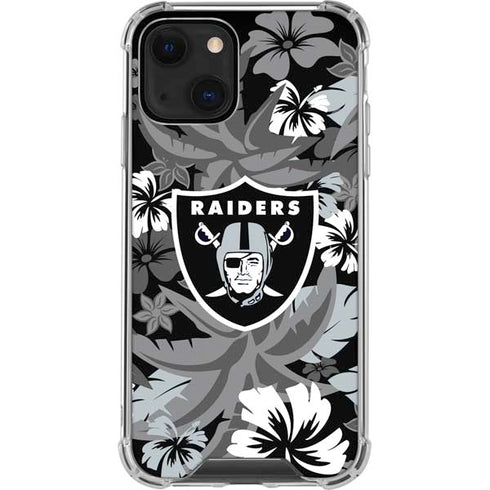 NFL Las Vegas Raiders Tropical Print iPhone 13 Clear Case