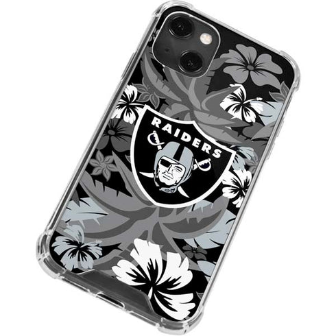 NFL Las Vegas Raiders Tropical Print iPhone 13 Mini Clear Case