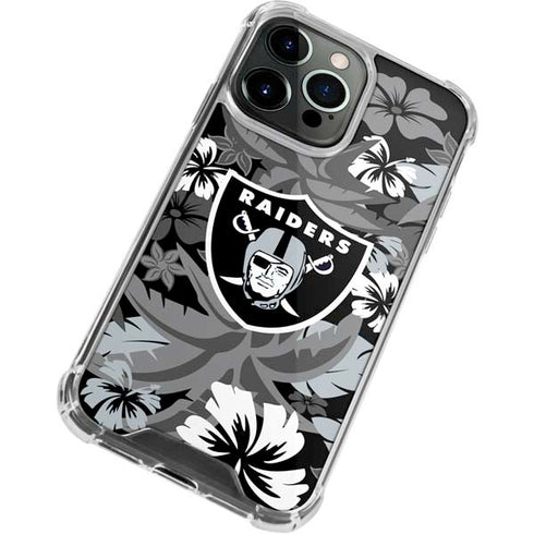 NFL Las Vegas Raiders Tropical Print iPhone 13 Pro Max Clear Case