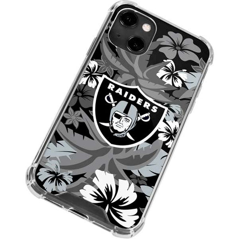 NFL Las Vegas Raiders Tropical Print iPhone 14 Clear Case