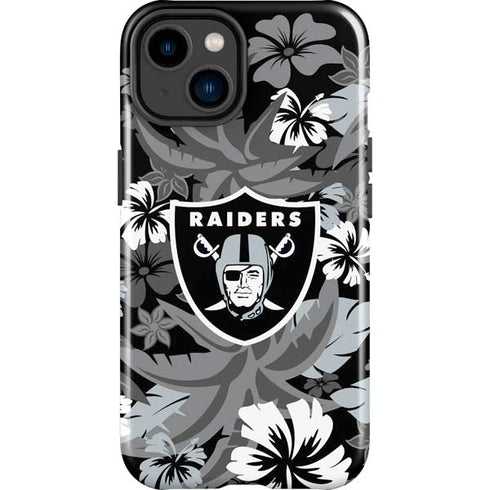 NFL Las Vegas Raiders Tropical Print iPhone 15 Plus Impact Case