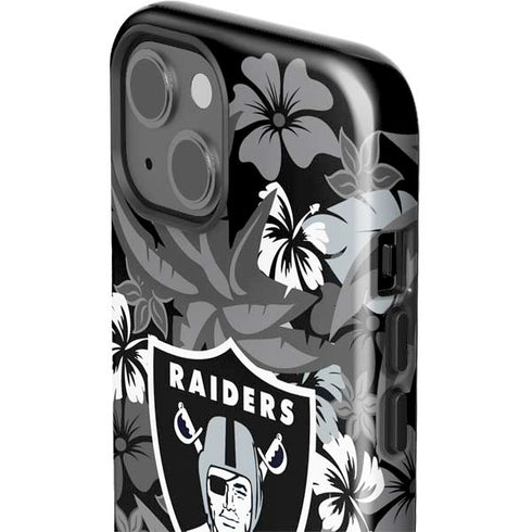 NFL Las Vegas Raiders Tropical Print iPhone 15 Plus Impact Case