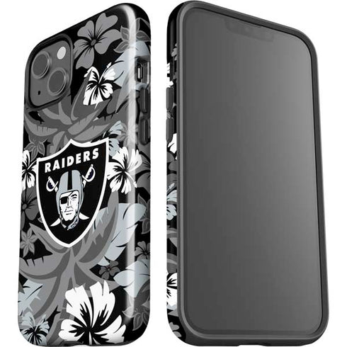 NFL Las Vegas Raiders Tropical Print iPhone 15 Plus Impact Case