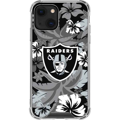 NFL Las Vegas Raiders Tropical Print iPhone 14 Plus Clear Case