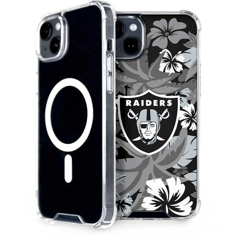 NFL Las Vegas Raiders Tropical Print iPhone 14 Plus MagSafe Case