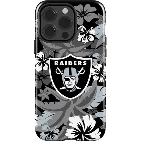 NFL Las Vegas Raiders Tropical Print iPhone 15 Pro Impact Case
