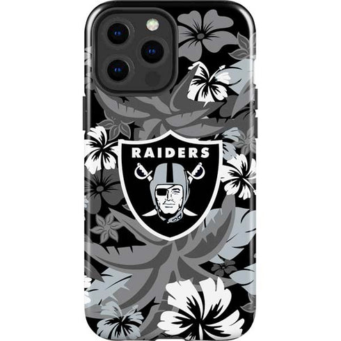 NFL Las Vegas Raiders Tropical Print iPhone 15 Pro Max Impact Case