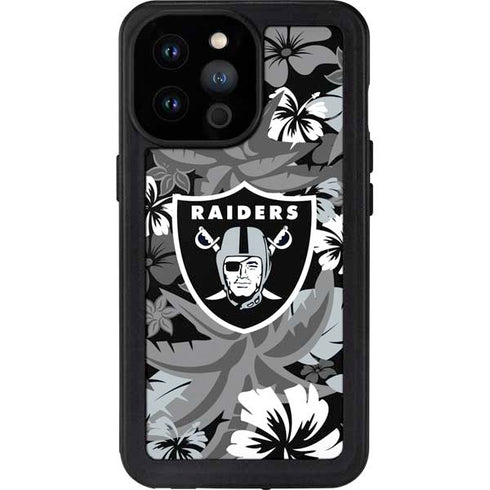 NFL Las Vegas Raiders Tropical Print iPhone 14 Pro Max Waterproof Case