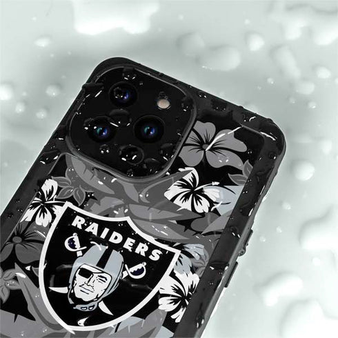 NFL Las Vegas Raiders Tropical Print iPhone 14 Pro Max Waterproof Case