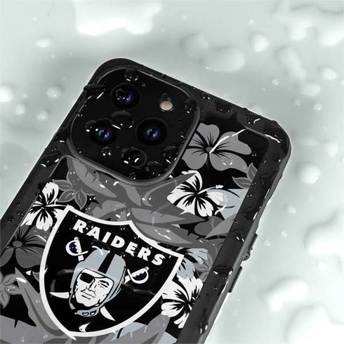 NFL Las Vegas Raiders Tropical Print iPhone 14 Pro Waterproof Case