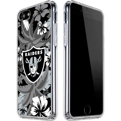NFL Las Vegas Raiders Tropical Print iPhone SE (2nd & 3rd Gen) Clear Case