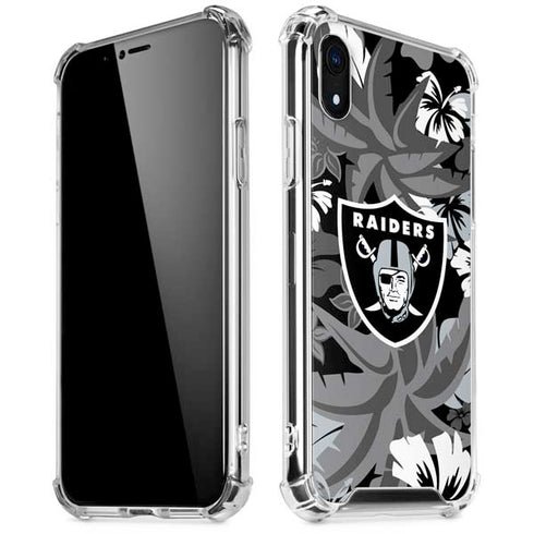 NFL Las Vegas Raiders Tropical Print iPhone XR Clear Case