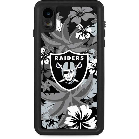 NFL Las Vegas Raiders Tropical Print iPhone XR Waterproof Case
