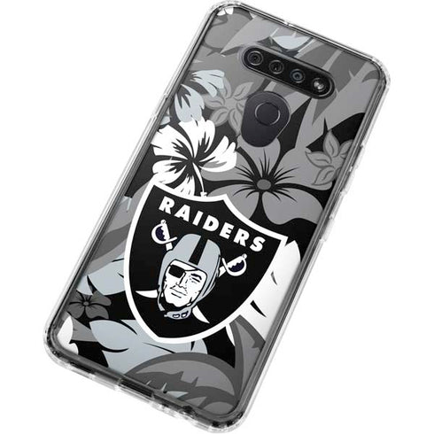 NFL Las Vegas Raiders Tropical Print LG K51/Q51 Clear Case