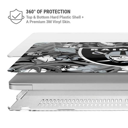 NFL Las Vegas Raiders Tropical Print MacBook Air 15in (2023-2025) Case plus Skin