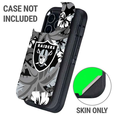 NFL Las Vegas Raiders Tropical Print Otterbox Defender iPhone Skin