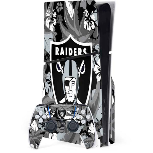 NFL Las Vegas Raiders Tropical Print PS5 Slim Disk Bundle Skin